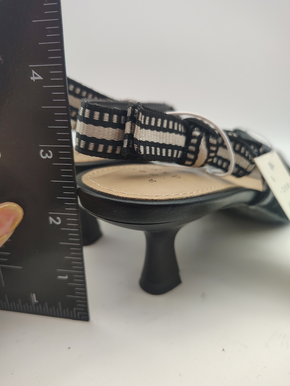 New A New Day Black Lace Illusion Slingback Pointed Heels SIze Woman's 8.5 - Picture 12 of 12